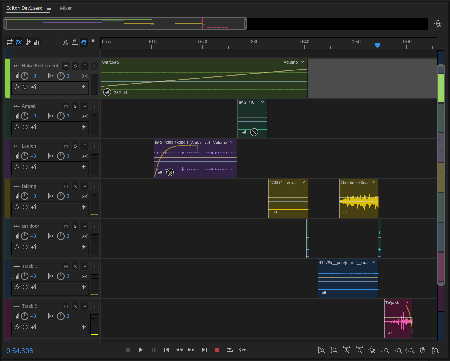 Adobe Audition Datei des Tracks